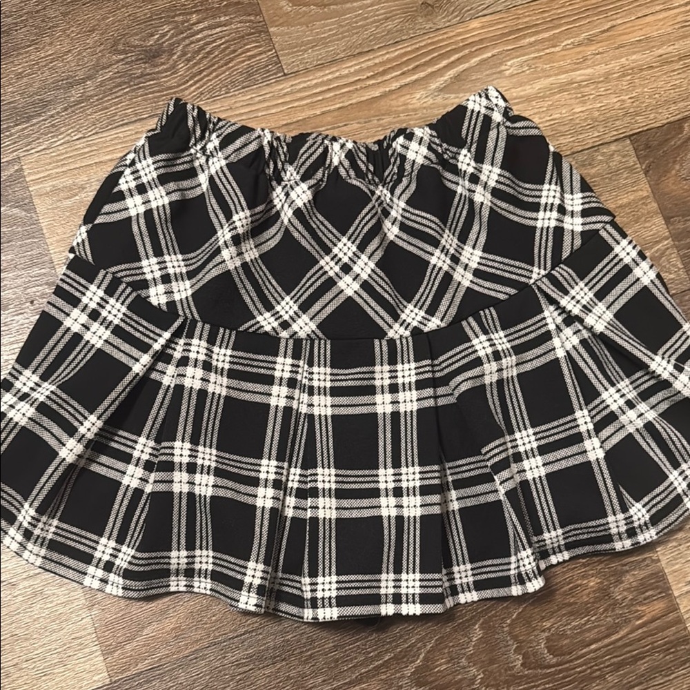 SHEIN Black and White Skater Mini Skirt